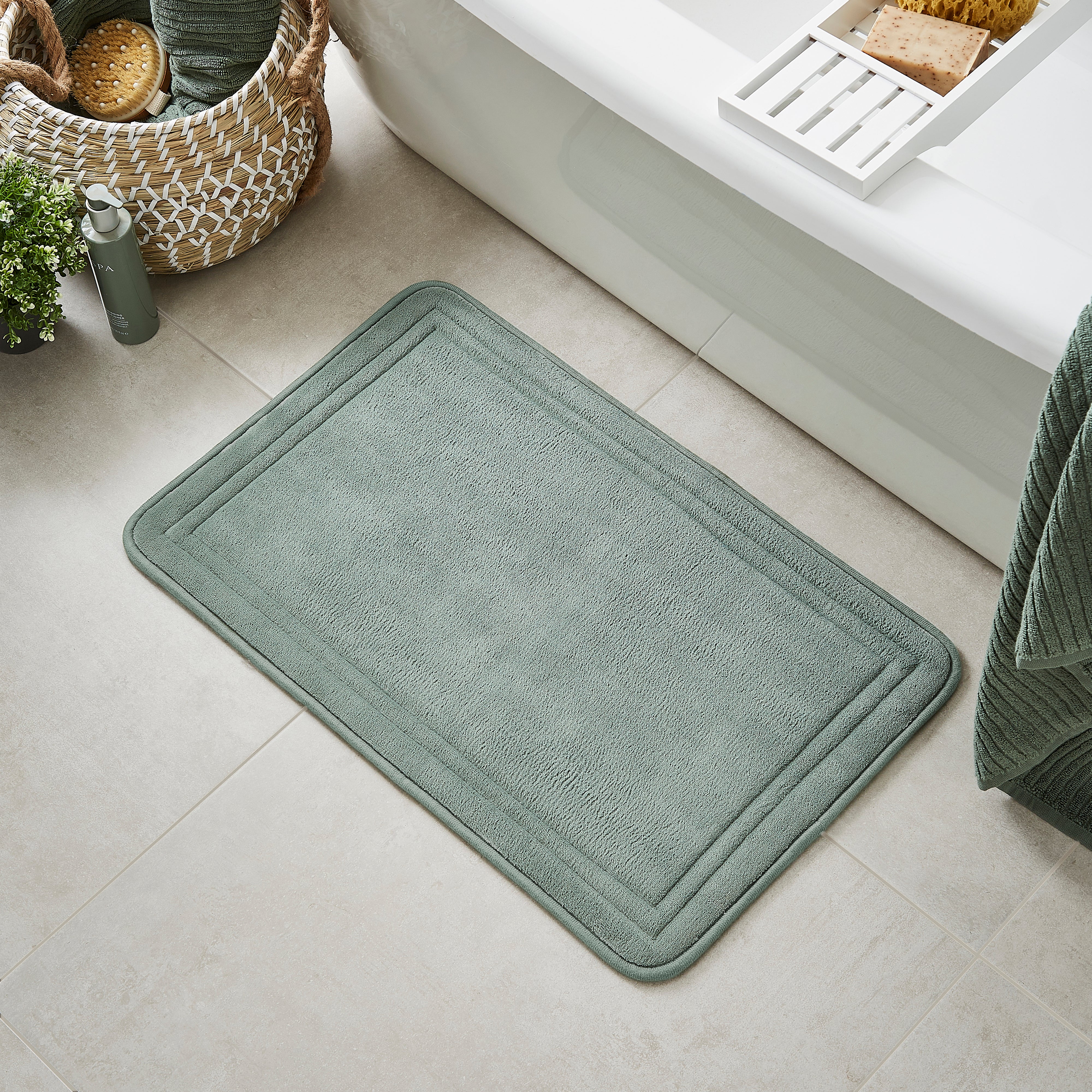 So Soft Memory Foam Bath Mat Light Green