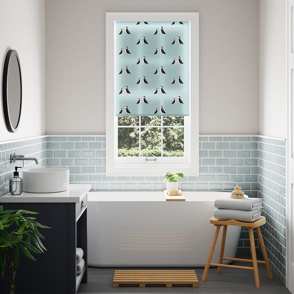 Puffin Moisture Resistant Blue Roller Blind image 1 of 4