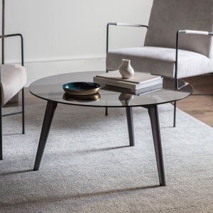 Cedar & Sage Brea Round Coffee Table- Glass