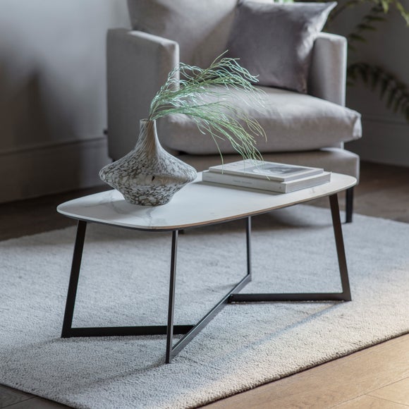 marble effect top coffee table