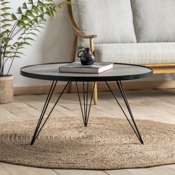 Timber and deals black coffee table