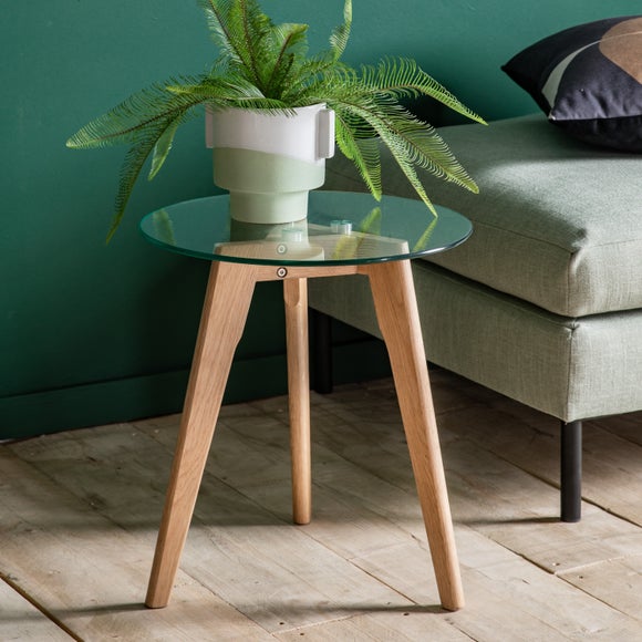 Circle glass store end table