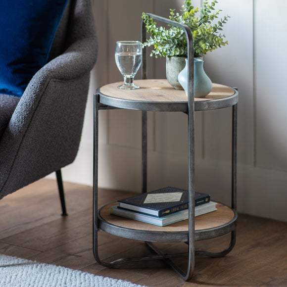 Round iron deals side table