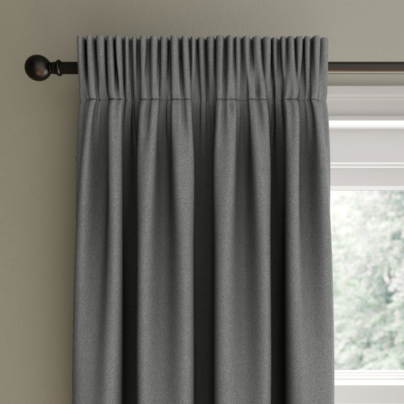 Rotterdam Herringbone Blackout Pencil Pleat Curtains