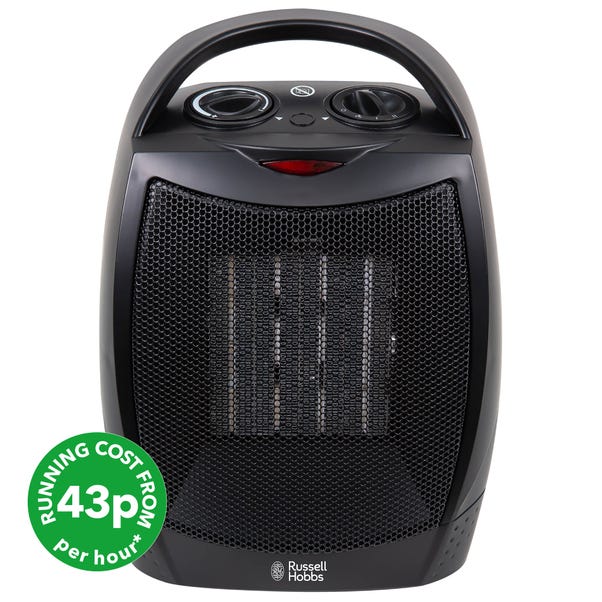 Russell Hobbs 1500W Black Portable Ceramic Heater image 1 of 10