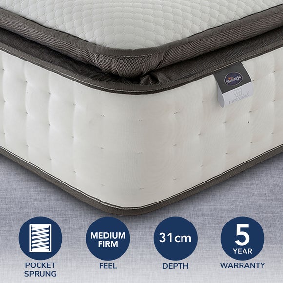 Photos - Bedroom Set Silentnight Geltex Pocket 1000 Pillow Top Mattress 