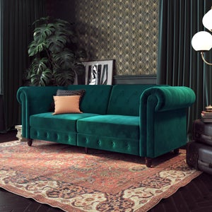 Felix Velvet Chesterfield 3 Seater Double Sofa Bed