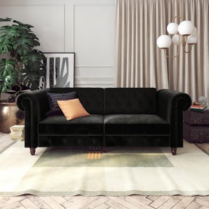 Felix Velvet Chesterfield 3 Seater Double Sofa Bed