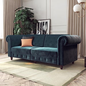 Felix Velvet Chesterfield 3 Seater Double Sofa Bed