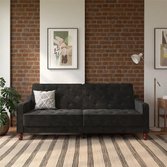 Tufted deals futon couch