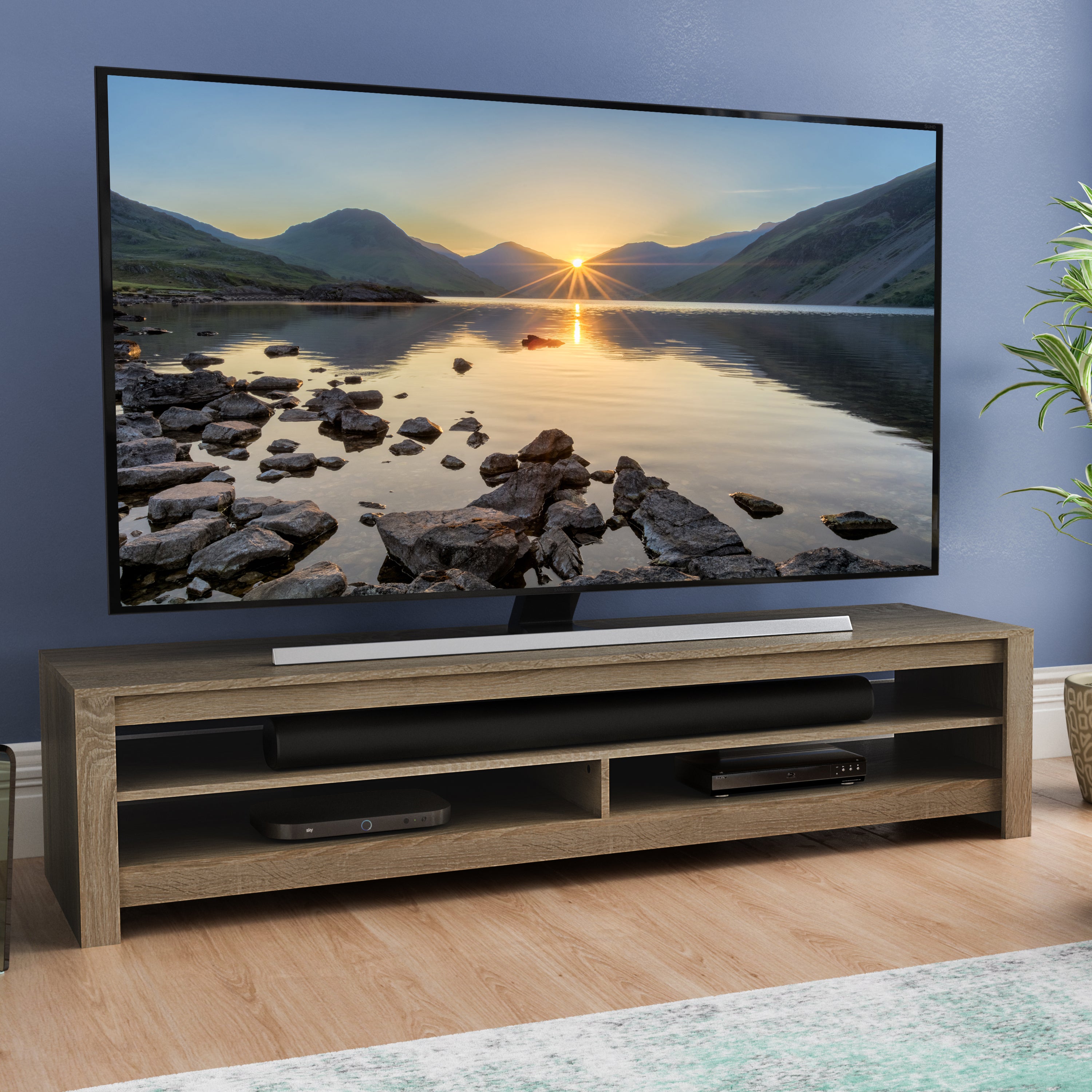 Photos - Mount/Stand Calibre Wide TV Stand 180,Oak Effect Brown 
