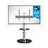 Eno Pedestal TV Stand with Shelf Silver