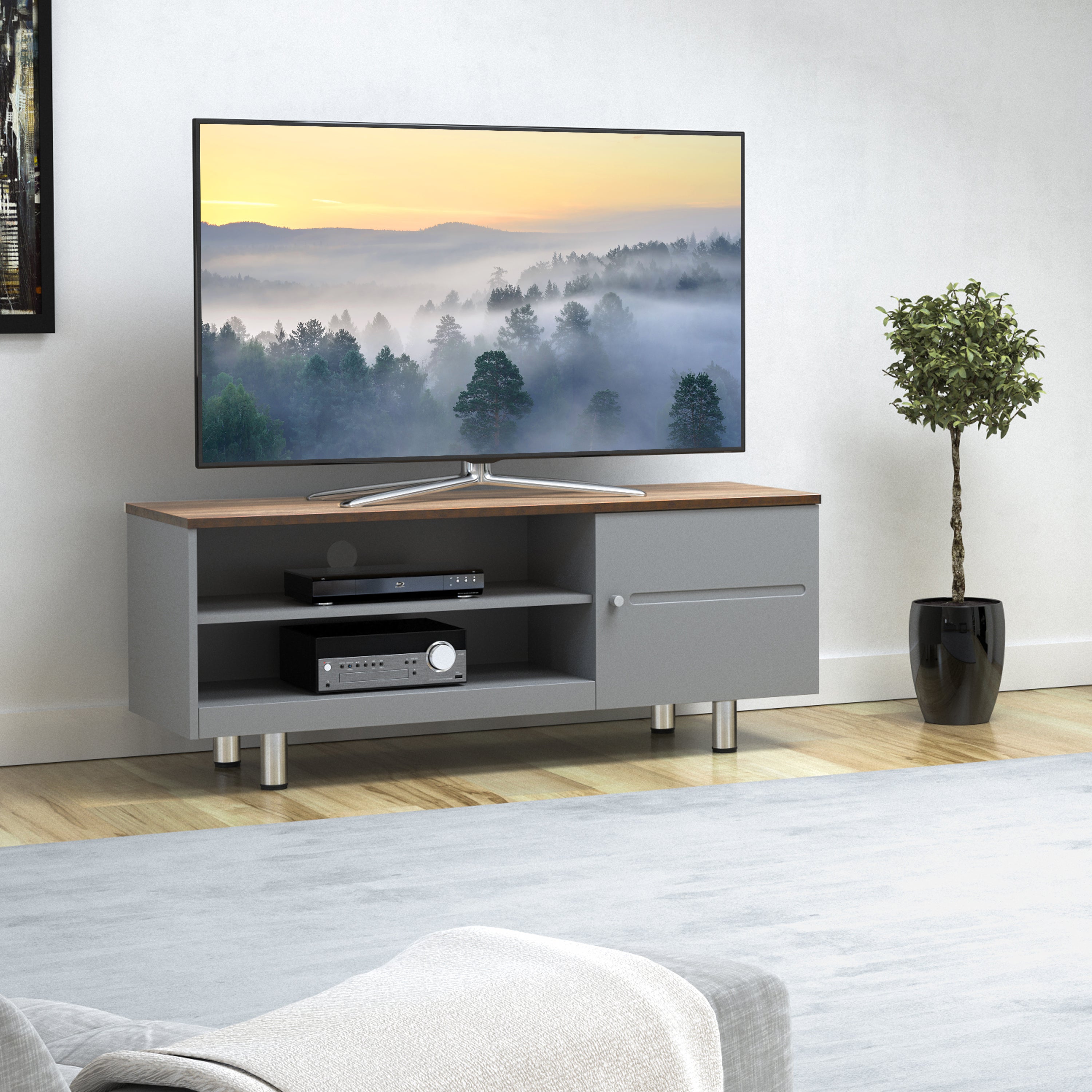 AVF White Sands Wide TV Stand for TVs up to 60”