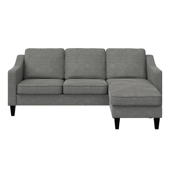 Brighton Linen Sectional Sofa Grey | Dunelm