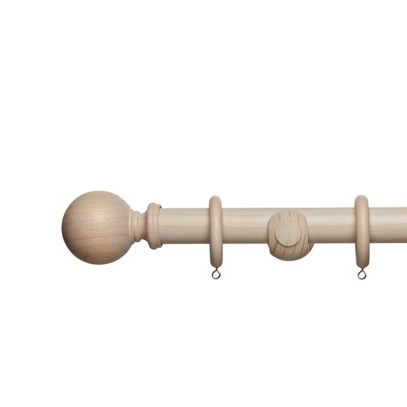 Churchgate Fixed Wooden Curtain Pole With Rings