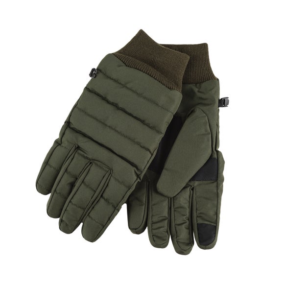 totes Isotoner Mens Water Repellent Padded Gloves