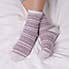 Set of 2 totes Fairisle Ladies Fluffy Bed Socks Lilac