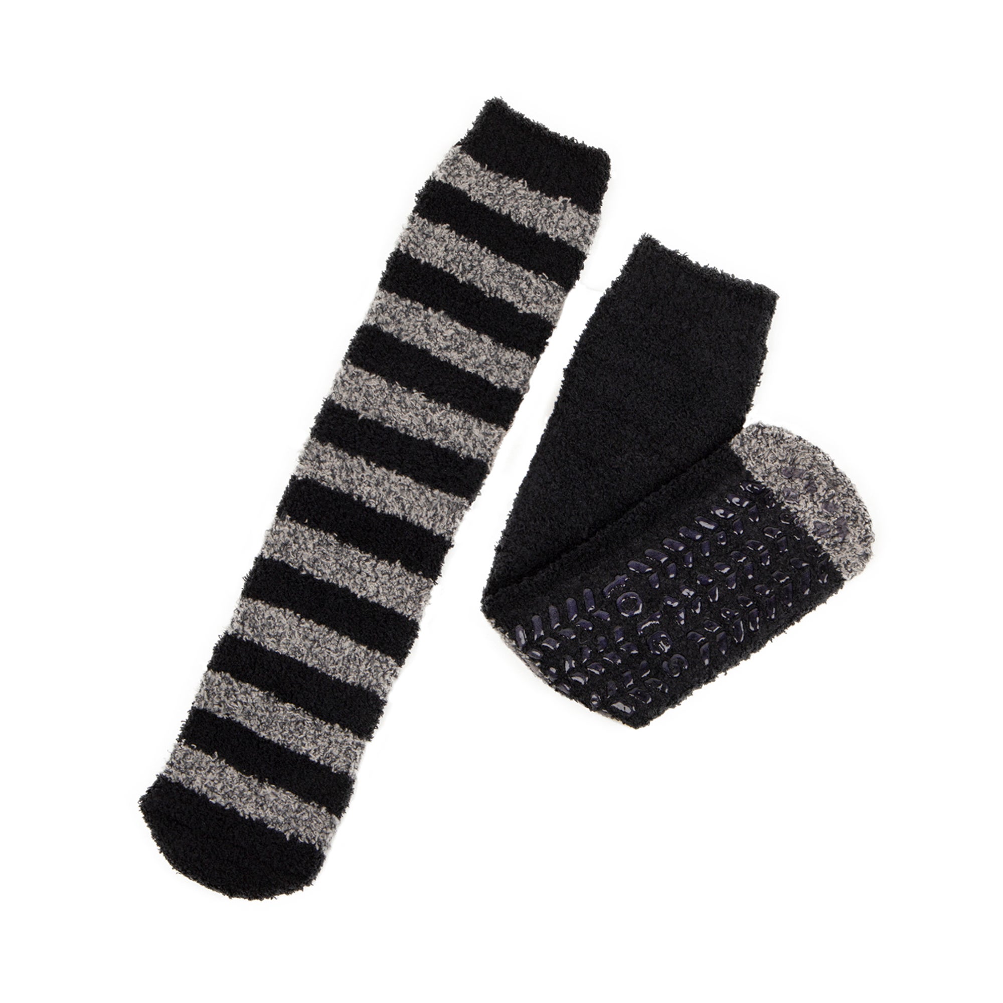 Set of 2 totes Black & Grey Super Soft Mens Slipper Socks