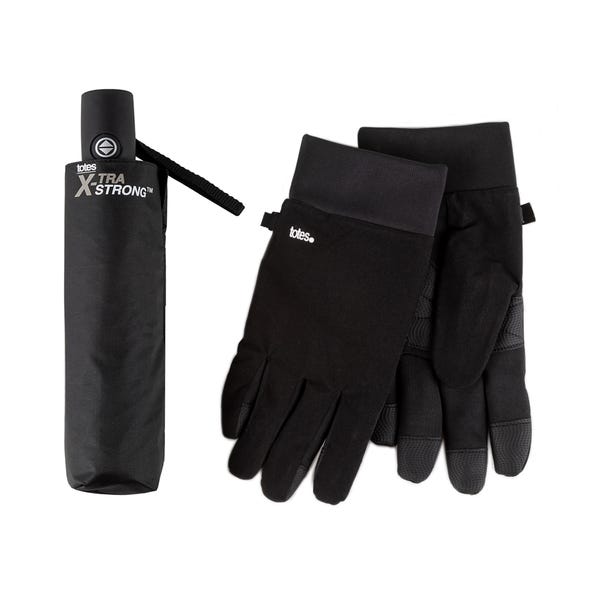 totes Xtra Strong Umbrella and Glove Set Black image 1 of 4