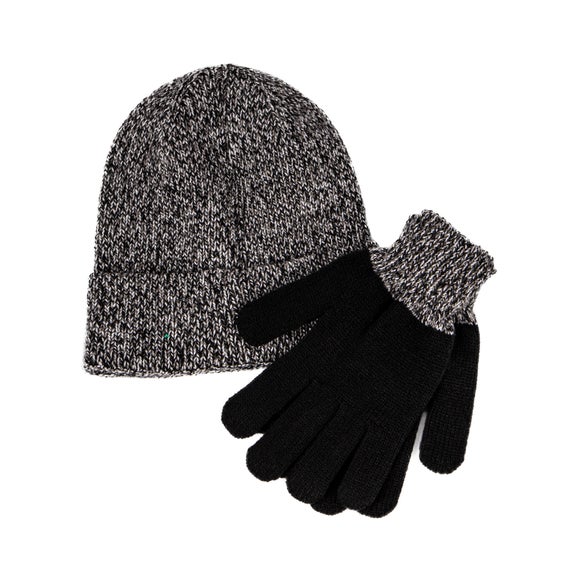black hat and gloves set