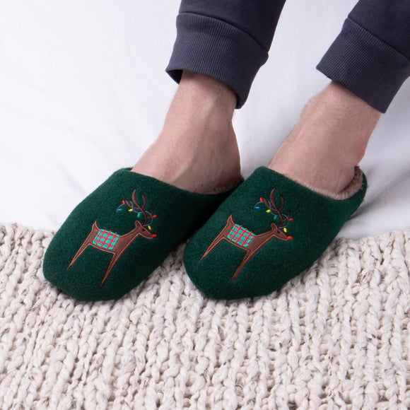totes Novelty Reindeer Mens Mule 