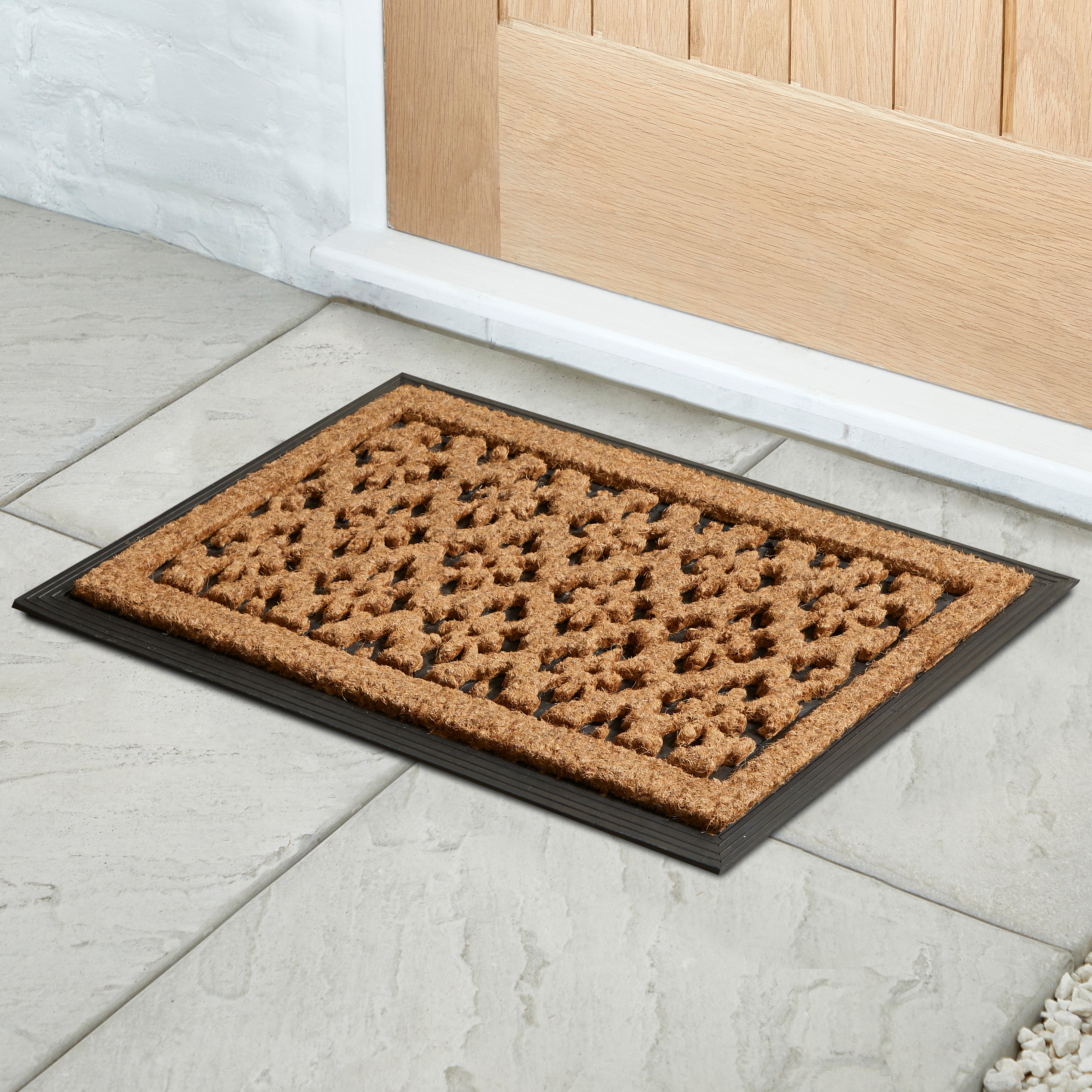 Trellis Rubber and Coir Doormat
