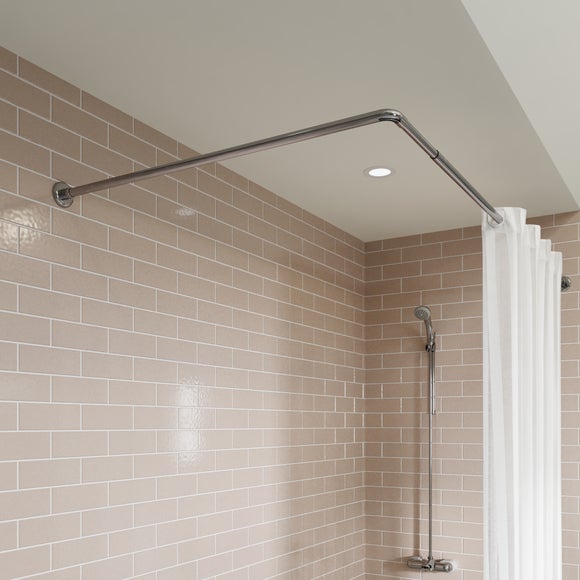 L-Shaped Extendable Shower Rail | Dunelm