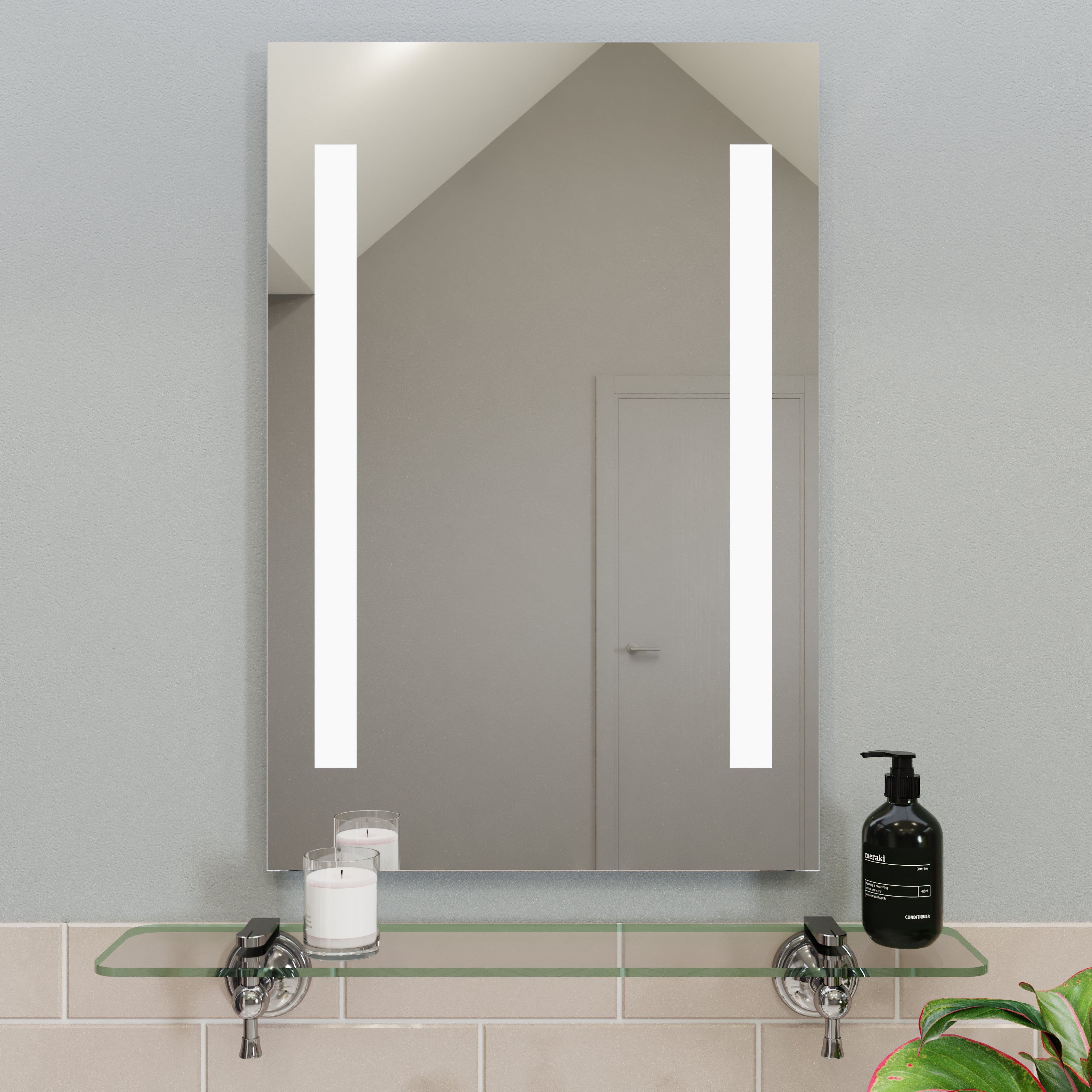 Photos - Wall Mirror Clear Thorton Battery Operated Light-Up Mirror, 40x60cm 