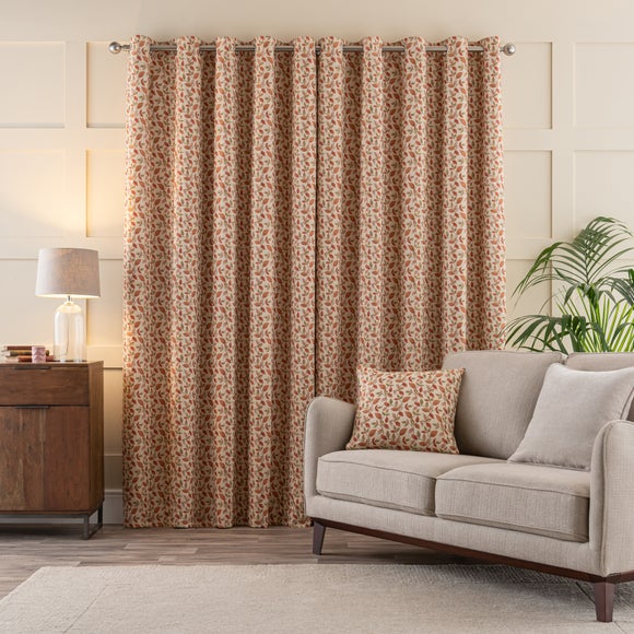 Dianna Terracotta Eyelet Curtains | Dunelm