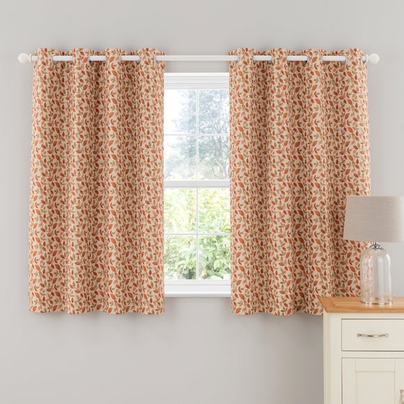 Dianna Terracotta Eyelet Curtains Dunelm