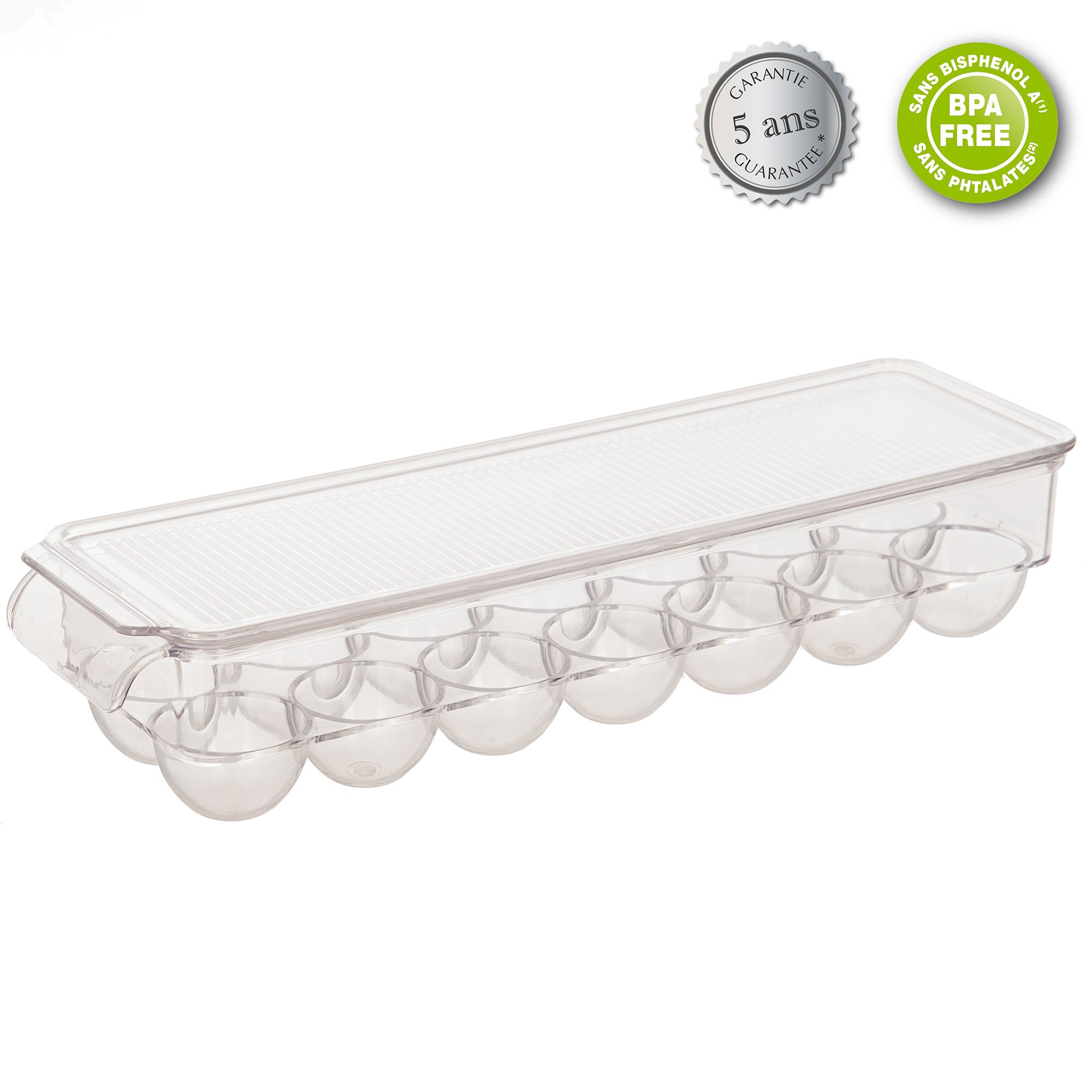 Image of 14 Compartment Fridge Egg Box Clear