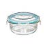 Set of 3 Clip Top Round Glass Boxes Clear