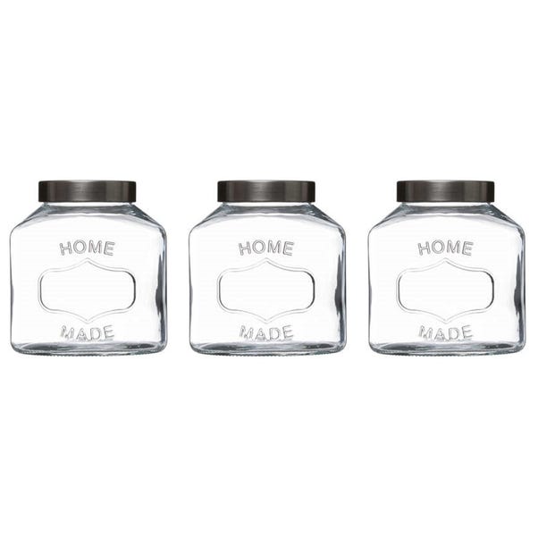 Set of 3 Home Made Glass Storage Jars image 1 of 2