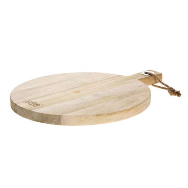 Mango Wood Round Chopping Board with Handle image 1 of 2