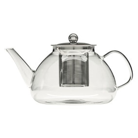 Stainless Steel 1.3L Infuser Glass Teapot