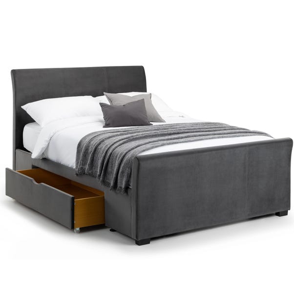 Capri Bed Frame with Drawers Grey undefined