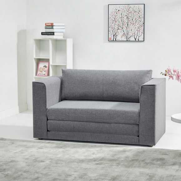 Luna Fabric Sofa Bed Grey | Dunelm