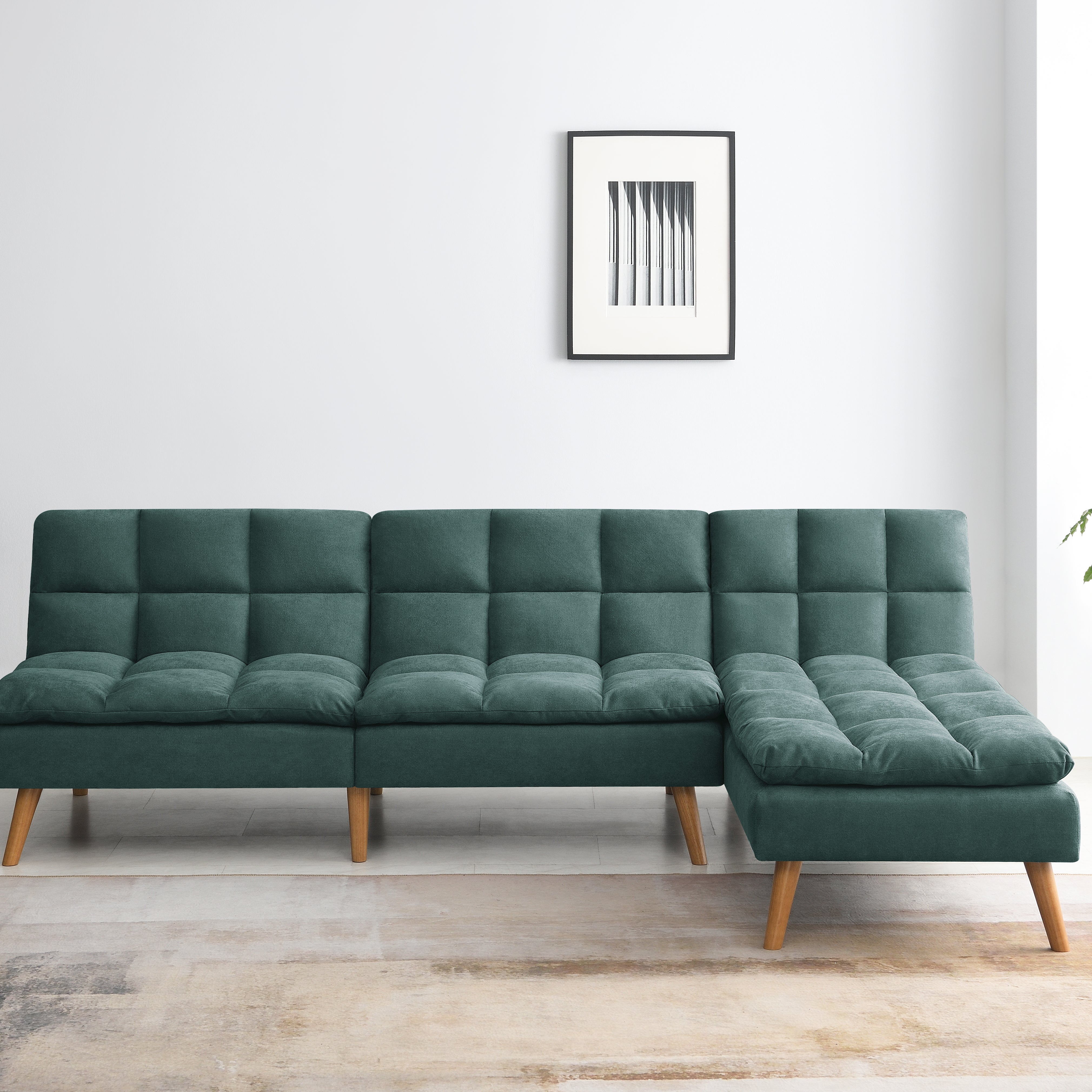 Cloud Fabric Sofa Bed Green