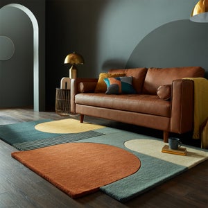Lozenge Abstract Shaped Wool Rug