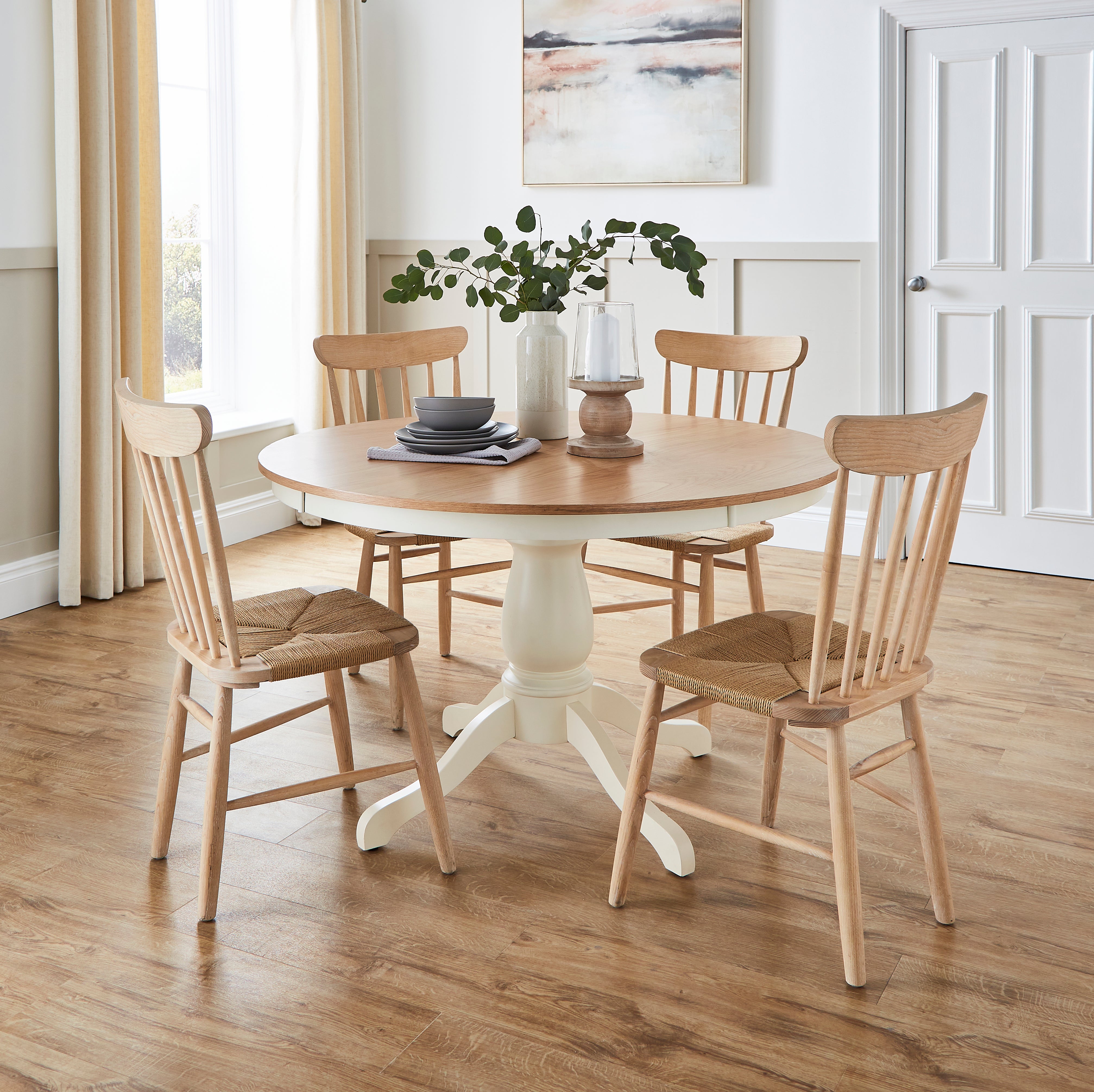 Madeline 6 Seater Round Dining Table Ivory