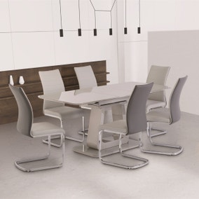Calgary 4-6 Seater Rectangular Extendable Dining Table, Metal