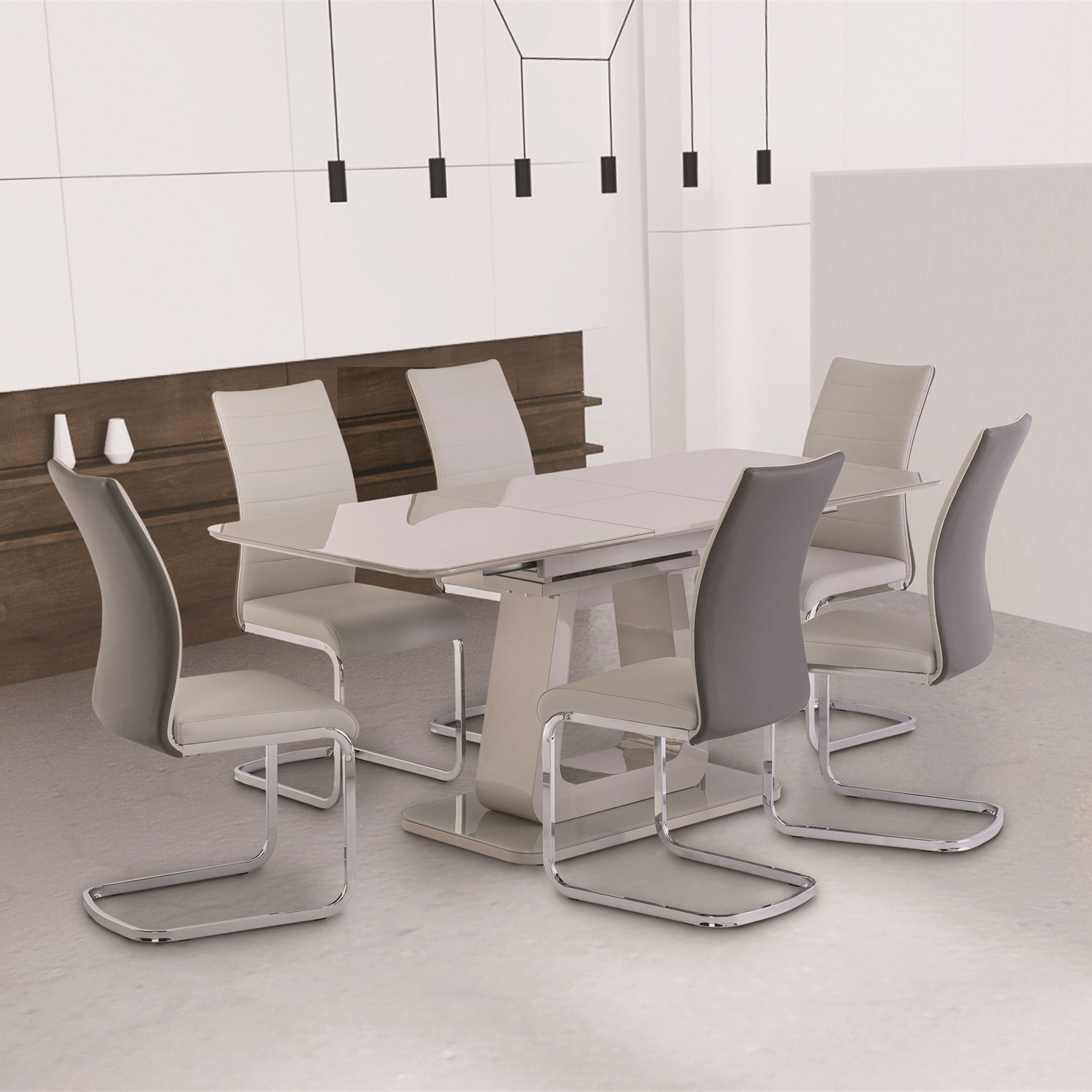 Calgary 4 6 Seater Extendable Dining Table Metal Grey