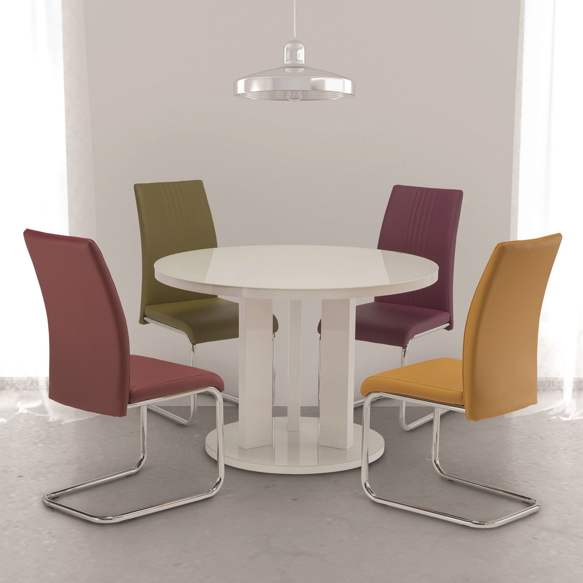 Ellie 4 Seater Round Dining Table White