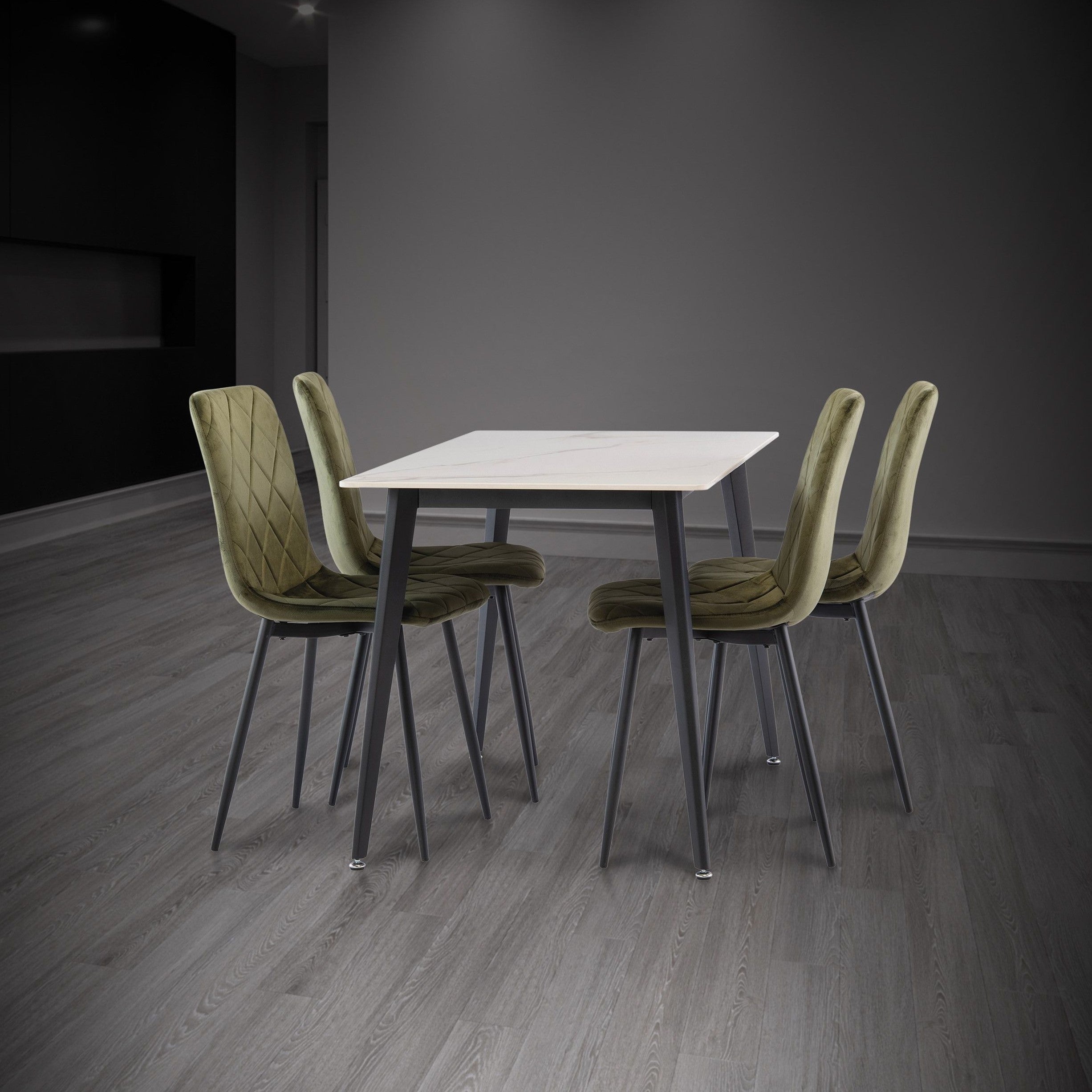 Ivy 4 Seater Dining Table Sintered Stone Grey