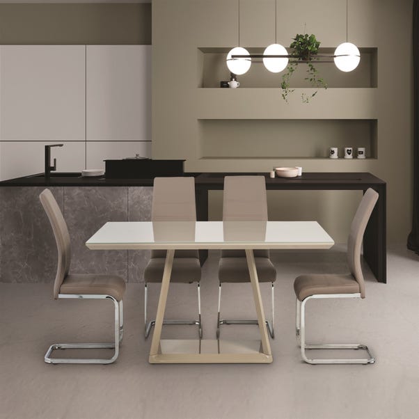 Lucca Rectangular 6 Seater Glass Top Dining Table, Grey image 1 of 2