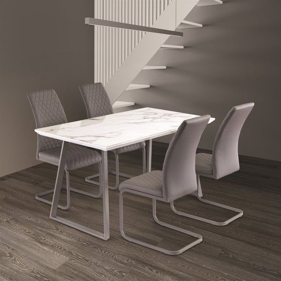 White 4 deals seater dining set