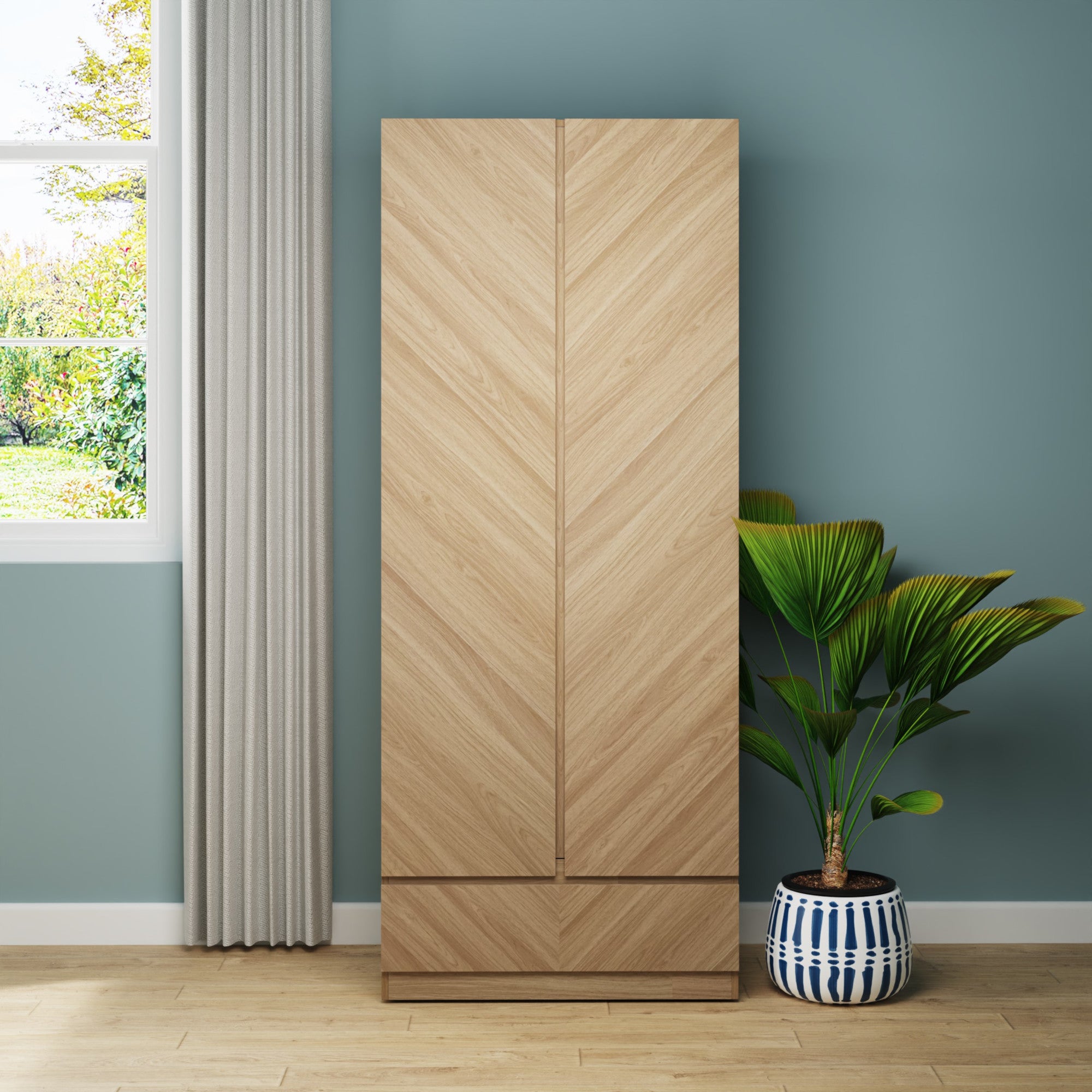 Taranto Double 1 Drawer Wardrobe Euro Oak