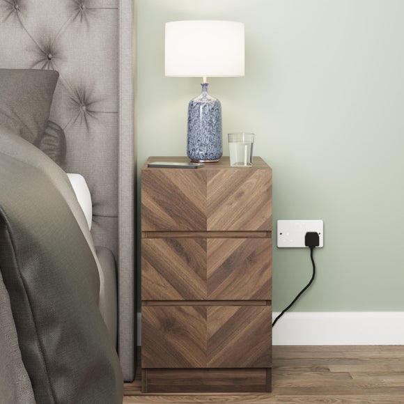 Photos - Storage Сabinet ROYAL Taranto 3 Drawer Bedside Table 