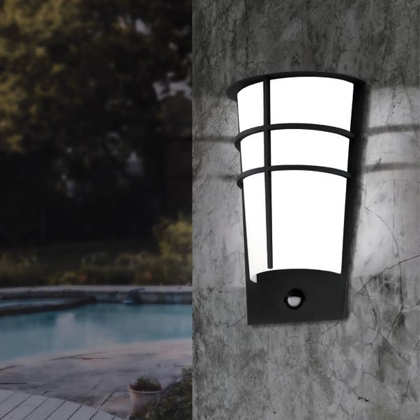 EGLO Breganzo 2 Light LED Sensor Outdoor Wall Lamp image 1 of 6