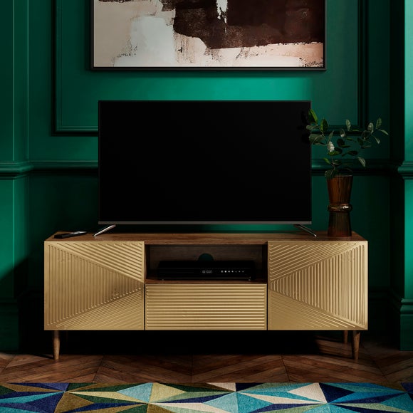 Wood and deals brass tv stand